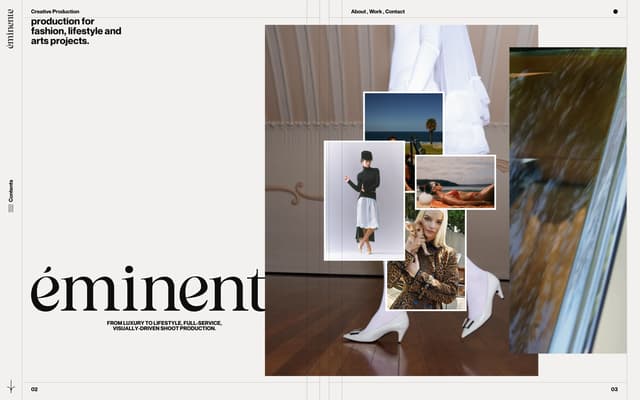 Editorial Hero with Image Collage on eminente.art