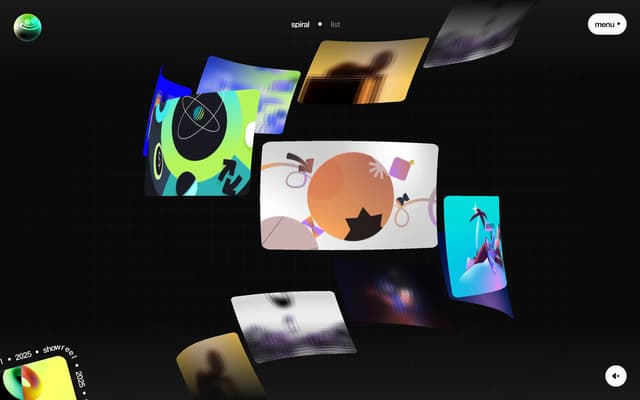 3D Spiral Portfolio Grid on pacomepertant.com