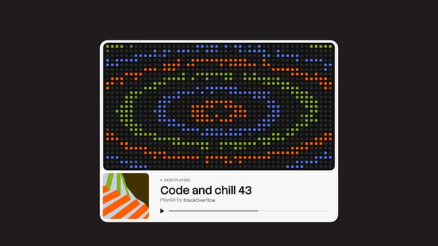 Audio player card with pixel-grid visualizer on designweek.co.uk