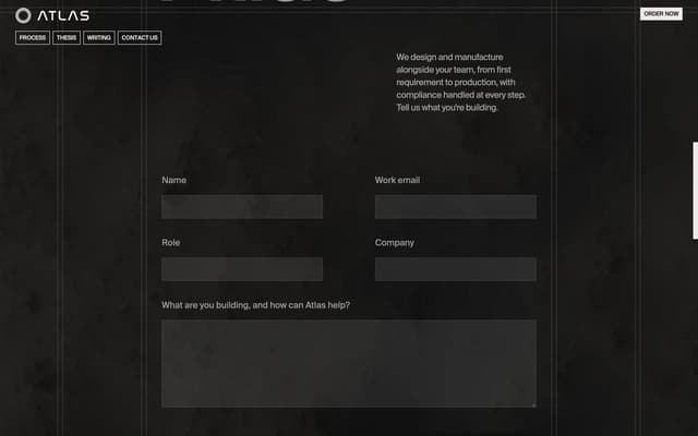 Contact Form Section on atlasmotion.com