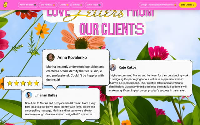 Collage Testimonial Letters Grid on marina-zakharova.netlify.app