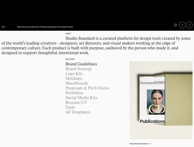 Editorial About — Solutions Hover Grid on studiostandard.com