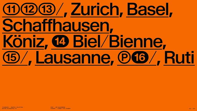 Typographic list with brutalist underlines and circled indices on medium.com