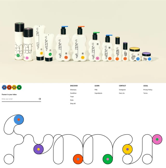 Funner Footer with Abstract Mark on shopfunner.com