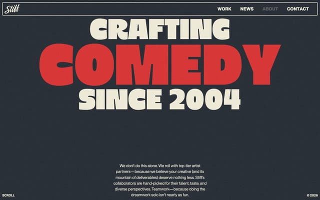 About Page with Team Grid on workingstifffilms.com