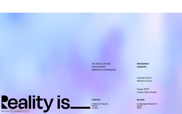 Mesh Gradient Studio Footer on reality-is.com