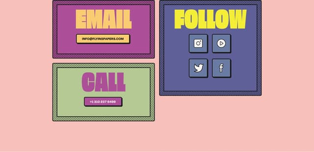 Halftone-Bordered Contact Cards on flyingpapers.com