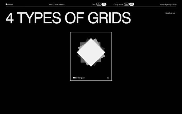 4 Types — Rotating Diamonds on grids.obys.agency