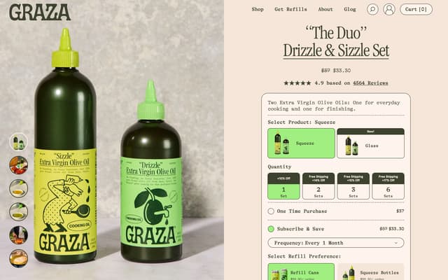Sizzle & Drizzle Product Page on graza.co