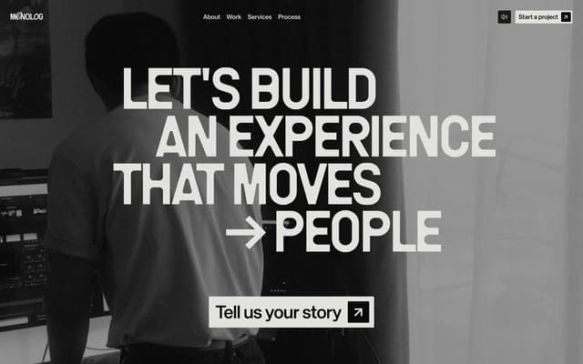 Oversized CTA Headline on bymonolog.com