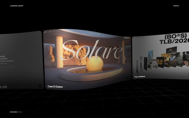 WebGL Portfolio Carousel on jesperlandberg.com