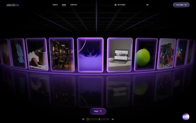 Projects — 3D Cylindrical Carousel on emotion-agency.com