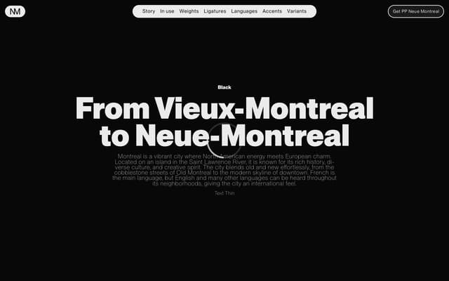 Font Weights Progression on neuemontreal.com