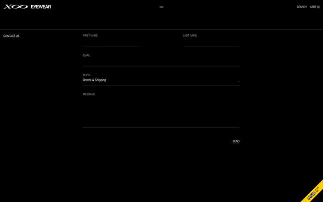 Asymmetric Contact Form on Black on x8.adencys.com