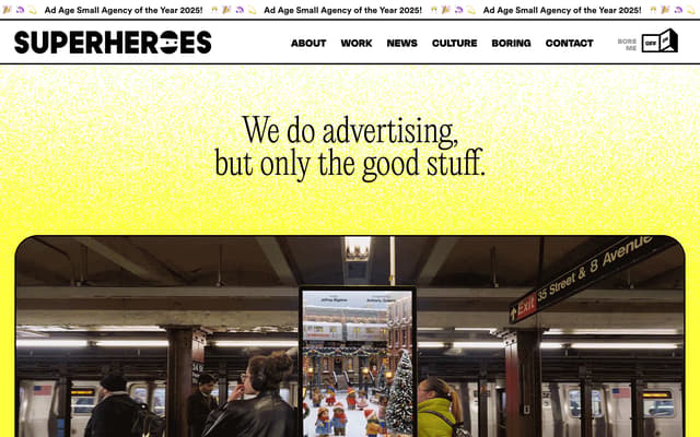 Tagline & Work Grid on hellosuperheroes.com