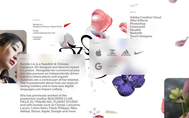 Collage Glassmorphism About Page on natalieliu.com