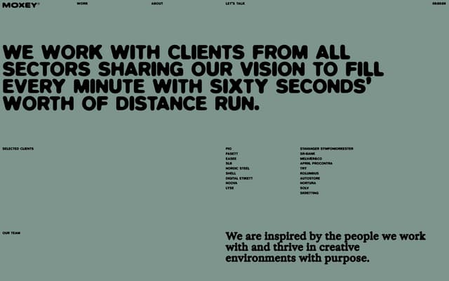 Client list with statement type on moxey.no