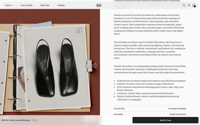 Two-Column Editorial Product Spec on studiostandard.com