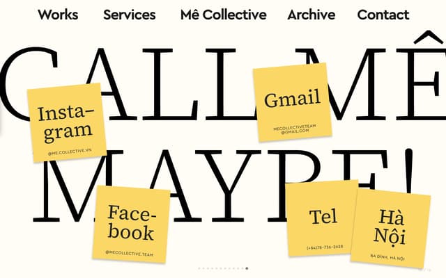 Sticky-Note Contact with Serif Display on mecollective.vn