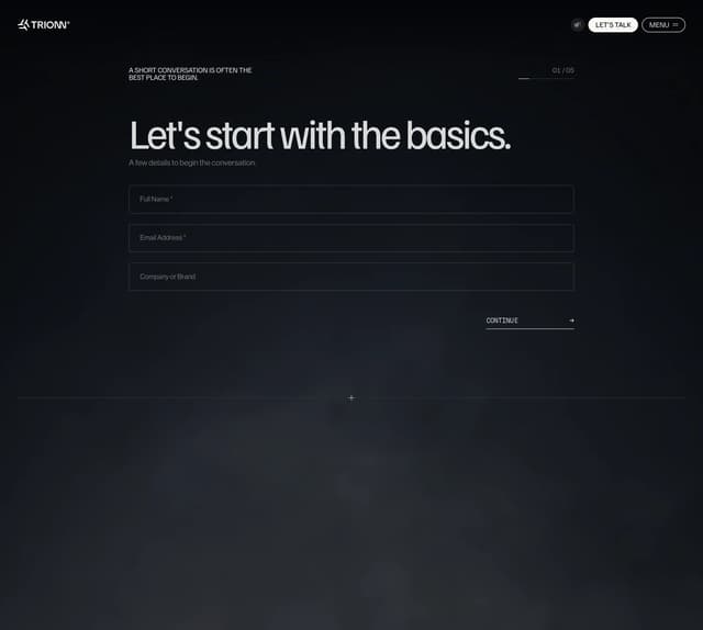 Progressive Multi-Step Form on trionn.com