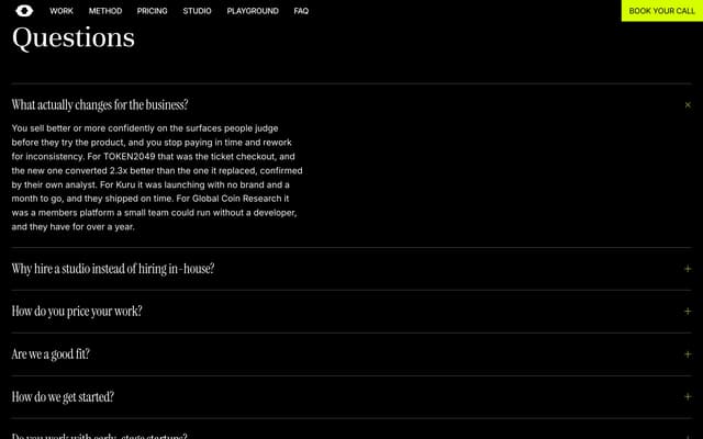 FAQ with Accordion on limestud.io