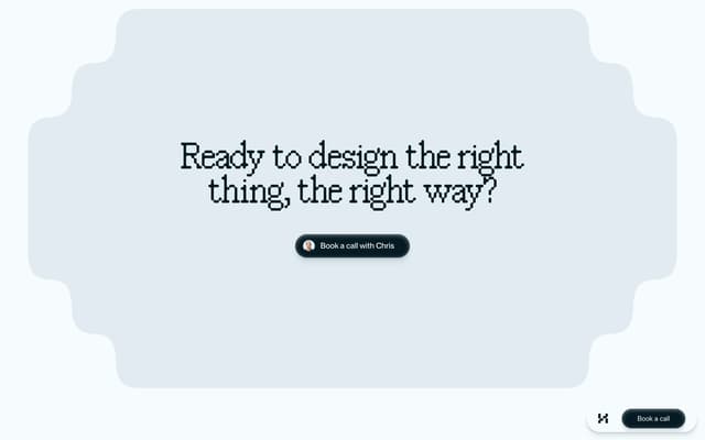 Squarcle CTA with Oversized Type on halaskastudio.com
