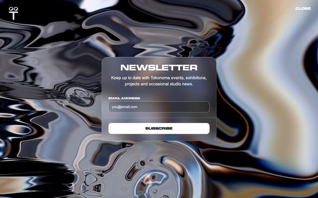 Liquid Chrome + Glass Modal on tokonoma.xyz