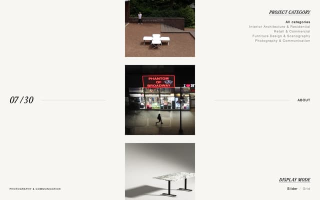 Slider with Serif Counter on mathildedechiara.com