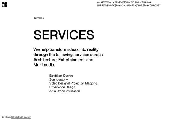 Asymmetric Services List on reality-is.com