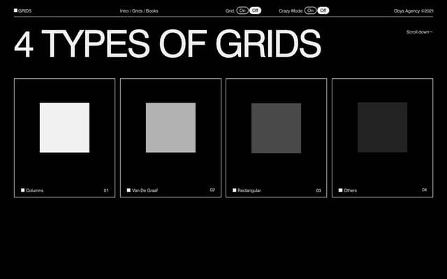 4 Types of Grids on grids.obys.agency