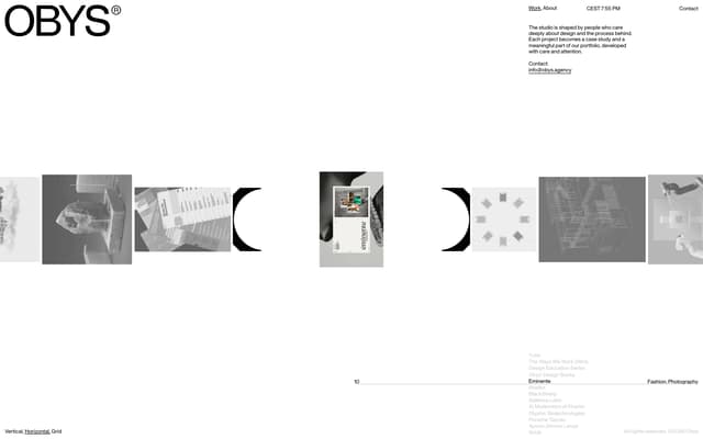 Horizontal Carousel Portfolio on obys.agency