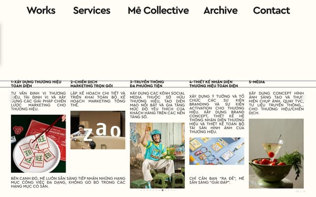 Five-Column Modular Services Grid on mecollective.vn
