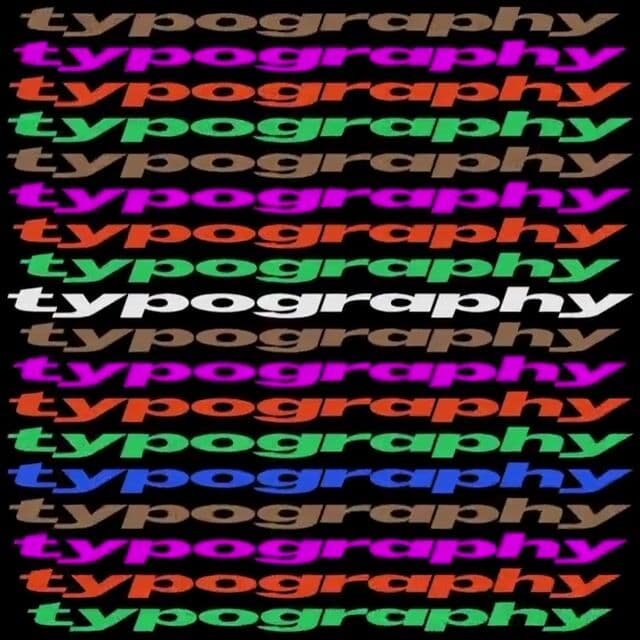 Stacked kinetic typography with rhythmic scaling on instagram.com