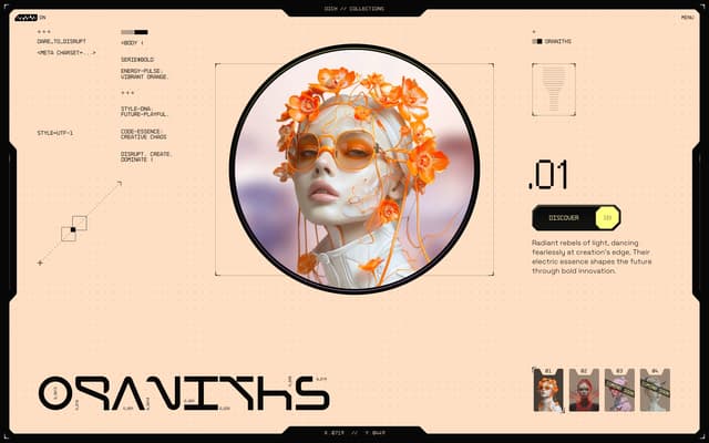 HUD-Style Collection Grid on dich-fashion.webflow.io