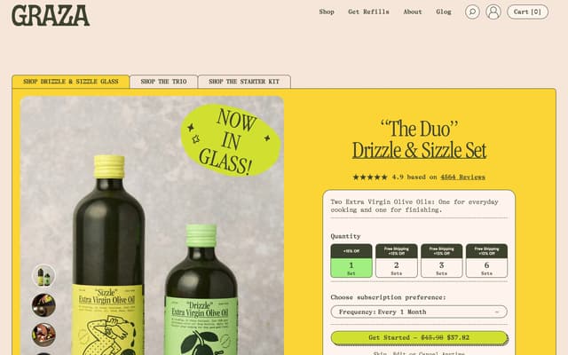 Subscribe & Save Page on graza.co