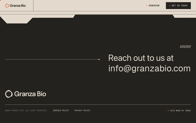 Notched Footer Transition with Tally Marks on granzabio.com