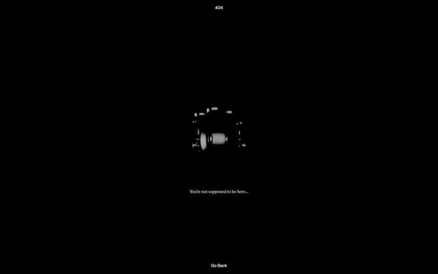 Noir 3D Camera 404 Page on gionatannese.com