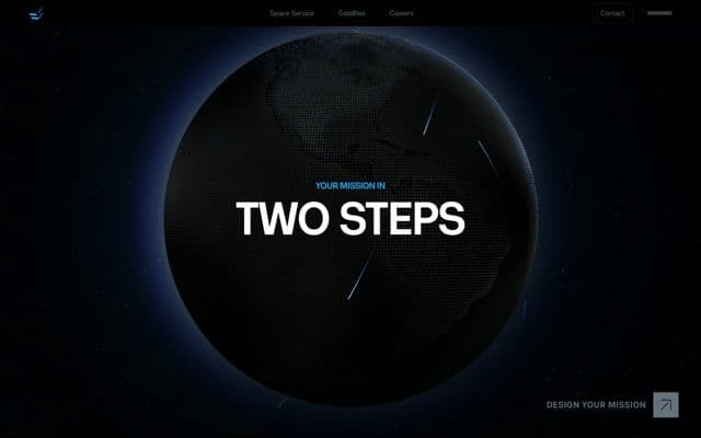 Headline splits into two words that close into a progress bar, which becomes the chapter nav, then a dive into a 3D Earth on endurosat.com