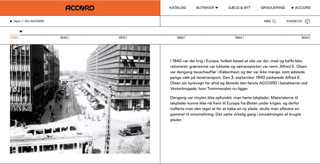 Heritage Timeline Split Layout on accord.dk