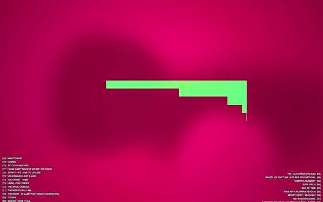 Production company intro: credit lists, stepped manifesto wipe and knockout zoom into the showreel on productionportugal.com
