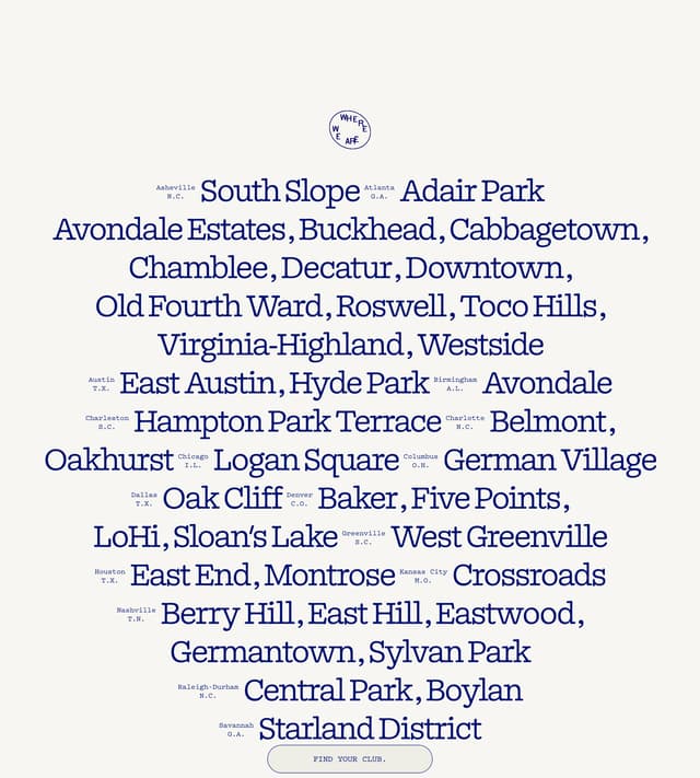 Typographic Location Cloud on switchyards.com