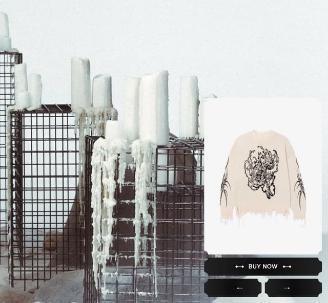 Brutalist Product Card with Scalloped CTA on originalsin.co