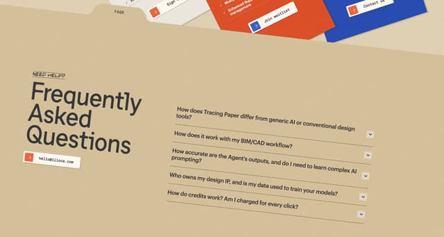 File-folder tab FAQ accordion on illoca.unseen.co