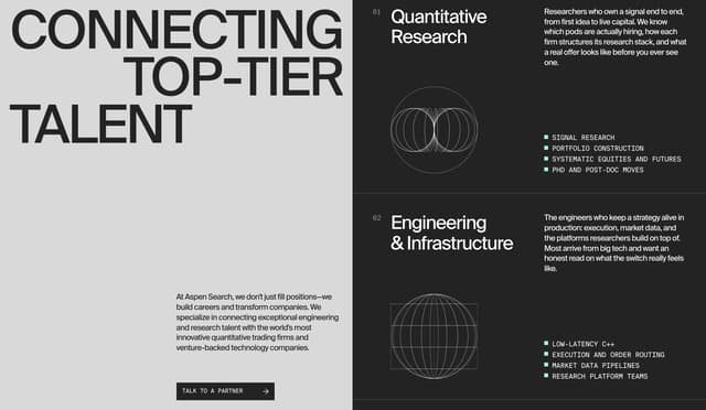 Split-Screen Services with Wireframe Graphics on aspensearch.com