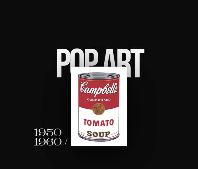 Pop Art era card with Warhol reference on historyofgraphicdesign.com