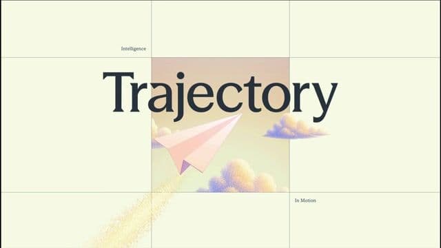 Grid-to-full-bleed hero with expanding illustration and motion graphics on trajectory.ai