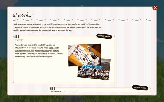 "At Work" Section Modal on picnic.katherine-le.com