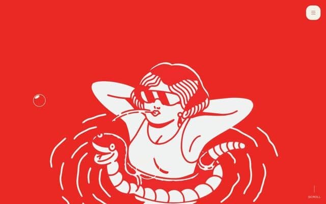 Scroll zooms into an illustration's sunglasses, and the lens opens onto a video on larevoltosa.es