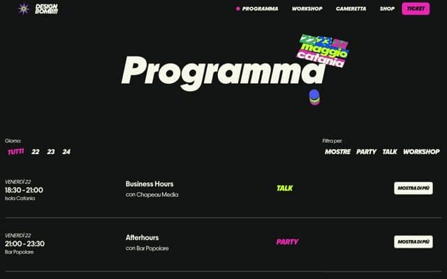 Burst star page transition that closes to a point and explodes open on the next page on designbomb.it