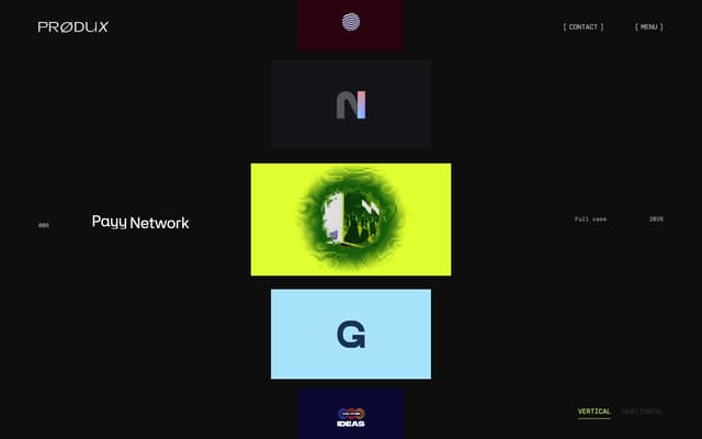 Centralized Thumbnail Portfolio Scroll on produx.design